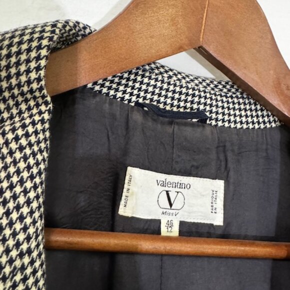 Vintage Valentino Miss V Made in Italy Checkered Wool Jacket - Picture 2 of 9